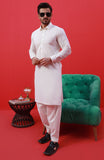 FESTIVE'23 MEN KAMEEZ SHALWAR PLAIN OFF WHITE