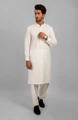 PRE WINTER'23 MEN KAMEEZ SHALWAR CASUAL MILKY WHITE