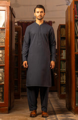 WINTER'23 MEN KAMEEZ SHALWAR PLAIN NAVY BLUE