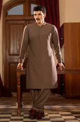 WINTER'23 MEN KAMEEZ SHALWAR PLAIN CHOCOLATE