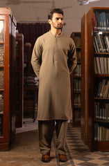 WINTER'23 MEN KAMEEZ SHALWAR CASUAL LIGHT BROWN