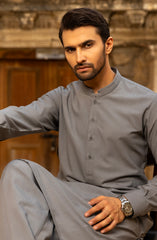 WINTER'23 MEN KAMEEZ SHALWAR CASUAL STONE GREY