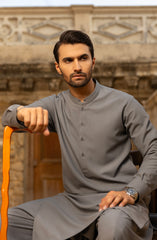 WINTER'23 MEN KAMEEZ SHALWAR CASUAL STONE GREY