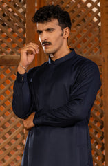 EXCLUSIVE WINTER'23 MEN KAMEEZ SHALWAR PLAIN NAVY BLUE