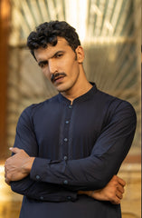 WINTER'23 MEN KAMEEZ SHALWAR SEMI FORMAL NAVY BLUE