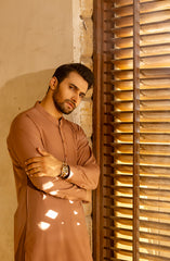 WINTER'23 MEN KAMEEZ SHALWAR SEMI FORMAL LIGHT MAROON