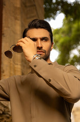WINTER'23 MEN KAMEEZ SHALWAR PLAIN LIGHT OLIVE