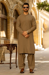WINTER'23 MEN KAMEEZ SHALWAR PLAIN LIGHT OLIVE