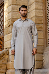 WINTER'23 MEN KAMEEZ SHALWAR PLAIN STONE GREY