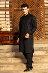 EXCLUSIVE WINTER'23 MEN KAMEEZ SHALWAR PLAIN BLACK