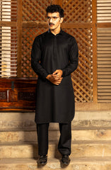 EXCLUSIVE WINTER'23 MEN KAMEEZ SHALWAR PLAIN BLACK