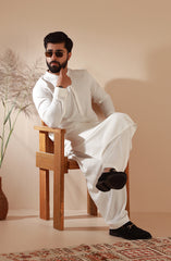 MEN KAMEEZ SHALWAR OFF WHITE