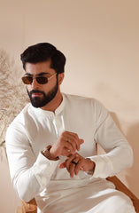 MEN KAMEEZ SHALWAR OFF WHITE