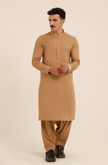 BEIGE COTTON KAMEEZ SHALWAR