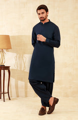 NAVY BLUE COTTON KAMEEZ SHALWAR