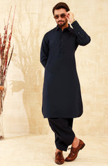 NAVY BLUE COTTON KAMEEZ SHALWAR