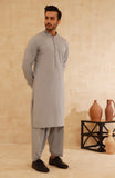 MEN KAMEEZ SHALWAR SILVER GREY