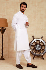 WHITE COTTON KAMEEZ SHALWAR