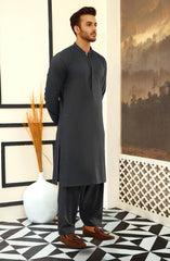 DARK GREY 100% COTTON KAMEEZ SHALWAR