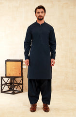 NAVY BLUE COTTON KAMEEZ SHALWAR