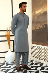 BLUE BLENDED KAMEEZ SHALWAR