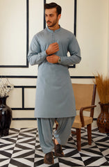 BLUE BLENDED KAMEEZ SHALWAR