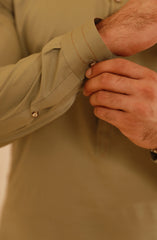 MEN KAMEEZ SHALWAR LIGHT OLIVE