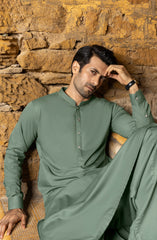 SAGE GREEN BLENDED KAMEEZ SHALWAR