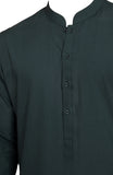 WINTER'24 MEN KAMEEZ SHALWAR WITH WAIST COAT TEAL GREEN