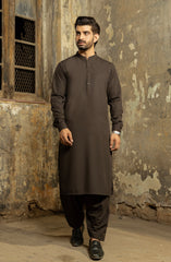 CHOCOLATE BROWN BLENDED KAMEEZ SHALWAR