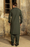 WINTER'24 MEN KAMEEZ SHALWAR OLIVE GREEN