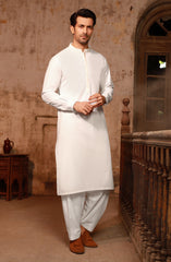 OFF WHITE BLENDED KAMEEZ SHALWAR
