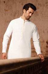 OFF WHITE BLENDED KAMEEZ SHALWAR
