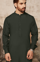 OLIVE GREEN BLENDED KAMEEZ SHALWAR