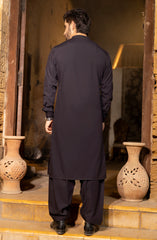PURPLE EMBROIDERED BLENDED KAMEEZ SHALWAR
