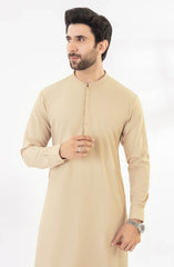 LIGHT BEIGE EMBROIDERED BLENDED KAMEEZ SHALWAR