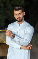 ICE BLUE BLENDED KAMEEZ SHALWAR