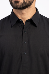 BLACK BLENDED KAMEEZ SHALWAR