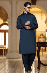 NAVY 100% COTTON KAMEEZ SHALWAR