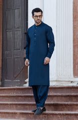 NAVY 100% COTTON KAMEEZ SHALWAR