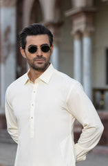 CREAM BLENDED KAMEEZ SHALWAR