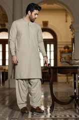 LIGHT-OLIVE BLENDED EMBROIDERED KAMEEZ SHALWAR