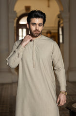 LIGHT-OLIVE BLENDED EMBROIDERED KAMEEZ SHALWAR