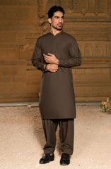 SUMMER'25 EMBROIDERED MEN KAMEEZ SHALWA OAK