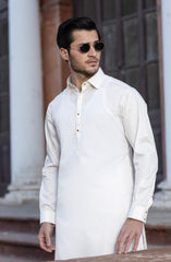 OFF WHITE BLENDED KAMEEZ SHALWAR