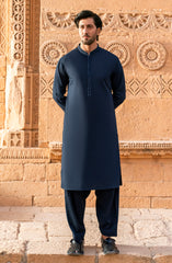 NAVY BLUE BLENDED KAMEEZ SHALWAR