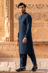 NAVY BLUE BLENDED KAMEEZ SHALWAR