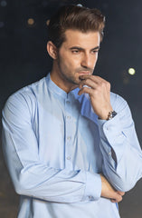 SKY BLUE BLENDED  KAMEEZ SHALWAR
