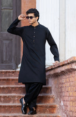 BLACK 100% COTTON KAMEEZ SHALWAR