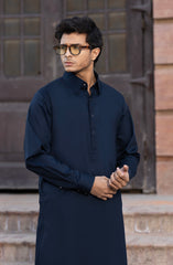 NAVY 100% COTTON KAMEEZ SHALWAR